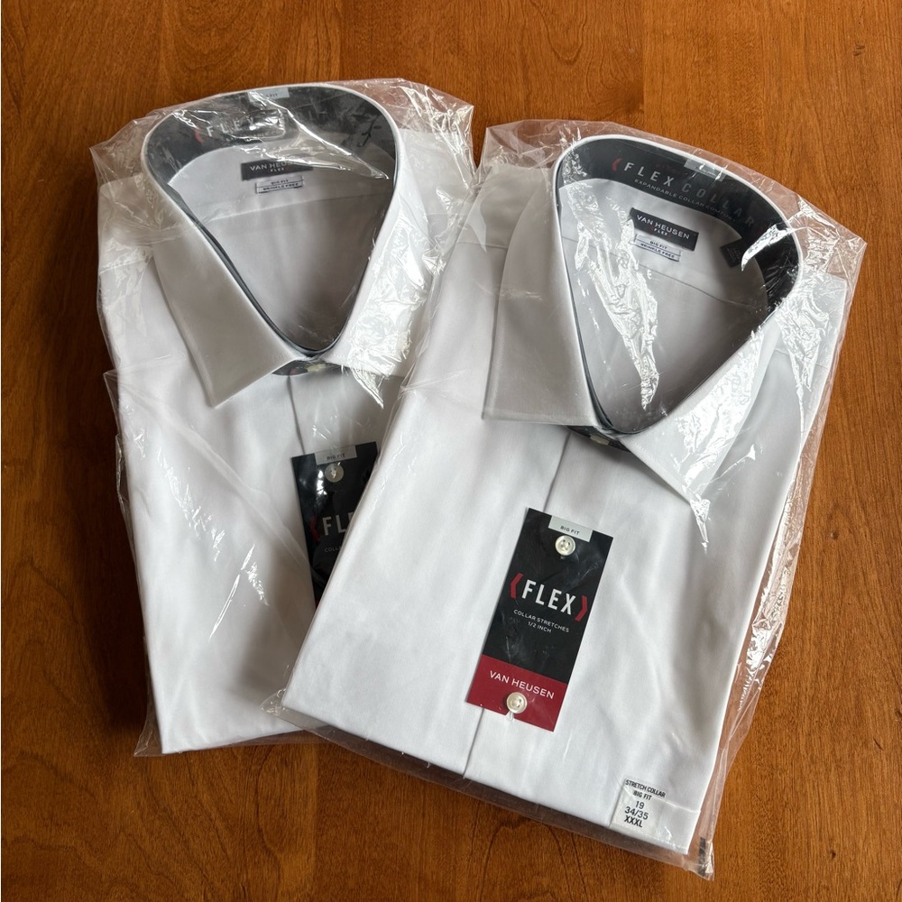 Van Heusen XXXL White Dress Shirts (Pair)